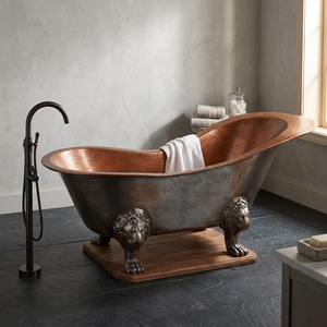 Baignoire autoportante en cuivre, baignoire à pattes, ovale, de luxe, pour la maison et l'hôtel - Product Image 4