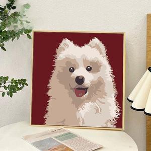 Peinture à l'huile numérique moderne DIY sur toile, motif chaton et chiot mignons, peinte à la main, taille personnalisée, art mural à suspendre - Product Image 5