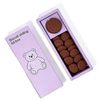 Boîte à glissière pour biscuits de restauration rapide en gros, boîte en papier pour gâteaux et chocolats, emballage de biscuits de haute qualité avec encre de soja, vente chaude