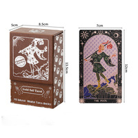 Jeu de tarot papillon de haute qualité en cuir véritable avec feuille d'or, 78 cartes, manuel d'instructions pour débutants