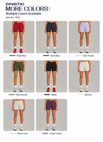 Shorts de cyclisme pour femme à taille croisée et dos en V, taille haute, anti-roulement, tricotés, coupe ajustée, en nylon et élasthanne, évacuant l'humidité