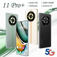 Nouveau Smartphone 5G 11 Pro+ Écran Large 7,6 pouces Android 14 3 Go + 1 To Double SIM Double Veille Batterie 7000 mAh Version Anglaise Durable