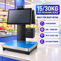 Timbangan Kasir Komersial 15kg/30kg dengan Sistem Windows/Android OEM untuk Pasar Kelontong dan Pasar Sayur