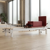 Equipo de Pilates Reformer de Aluminio Premium con Sistema de Deslizamiento Suave y Cuero de Microfibra para Entrenamiento Profesional