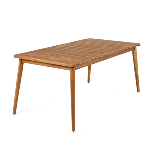 Table à manger en bois d'acacia pour 6 personnes, mobilier de patio moderne pour jardin et cour, capacité de charge de 180 lb, extérieur - Product Image 5