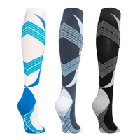 Chaussettes de compression sportives professionnelles en tricot ODM, longues, anti-frottement, en nylon, très vendues à l'international