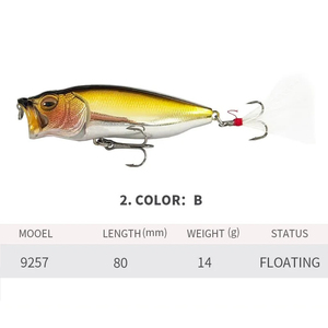 Popper Angelköder 80mm 14g ABS Oberflächenköder <span class=keywords><strong>K</strong></span>ünstlicher Harter <span class=keywords><strong>K</strong></span>öder Zubehör für Salzwasser Fluss Süßwasser Fisch Barsch Streifenbarsch <span class=keywords><strong>Hecht</strong></span> - Product Image 3
