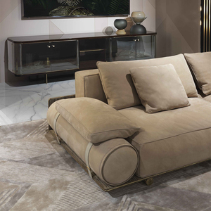 Ensemble de canapés de salon en cuir italien de luxe classique moderne, de haute qualité, DV-DONOVAN ROLL-01-VISIONRIAIRES - Product Image 2