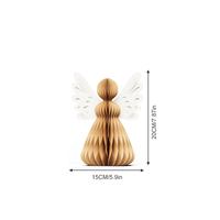 Lot de 2 décorations de Noël en papier nid d'abeille 3D, anges, pour la table de Noël, les fêtes saisonnières, les mariages, le Nouvel An