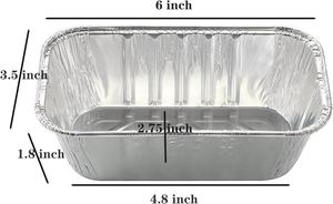 OEM Logo Rectangle Aluminum Foil Disposable <b>Takeaway</b> Food <b>Container</b> with Recyclable Plastic Lid Small Size - Product Image 2