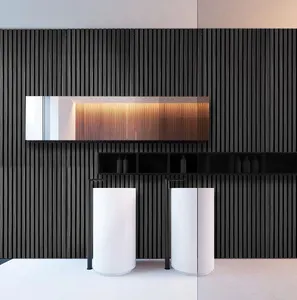 Standard Style Melamine/Veneer Natural Oak Wooden Soundproof Wall Panels For Home Hotel Office