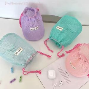 Mesh Drawstring Pocket <b>Makeup</b> Toiletry <b>Storage</b> Bags Travel Washing Body Shower Organizer Cosmetic Bag - Product Image 1