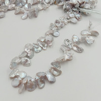 Perle naturelle de haute qualité AAA de 16 pouces, 13-15 mm, grande perle Keshi d'eau douce, perle baroque en vrac sur brin.