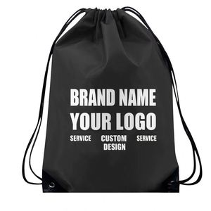 Custom Logo Waterproof 210D Polyester <b>Backpack</b> Portable Large Capacity <b>Drawstring</b> Sports Gym Bag - Product Image 1