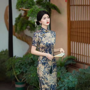 Robe Cheongsam pour femmes, style rétro chinois traditionnel, élégante, amincissante, tempérament, robe de maman, Qipao - Product Image 2