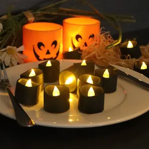 Hot Selling LED Christmas Ornaments Halloween Horror Theme Party Decoration Black Electronic Candles