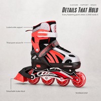 Patins à roulettes et chaussures à roulettes ajustables en taille, légers et respirants pour enfants et adultes, entraînement extérieur à 4 roues avec cuir PU