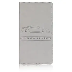 Car Insurance Information Document Protector Holder Car Business Card Organizer Card Case PU Leather ID Driver's License