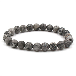 Unisex 8MM fluorita ágata <span class=keywords><strong>emperador</strong></span> malaquita Cadena de mano pulsera de piedra Natural pulsera de cuentas de piedra para hombres regalos para mujeres - Product Image 2