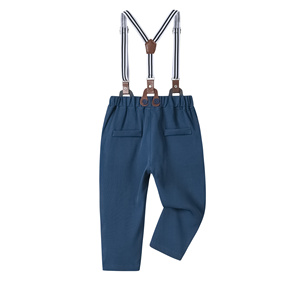 Catpapa Ensemble 4 pièces pour garçons : Gilet, chemise imprimée croix, nœud papillon et pantalon à bretelles rayé – Tenue de cérémonie pour mariage - Product Image 6