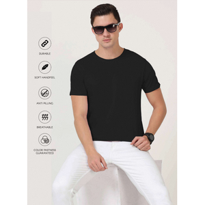 เสื้อยืดคอกลม แขนครึ่ง 220 GSM คุณภาพสูง นุ่ม สบาย ทนทาน ระบายอากาศได้ดี เหมาะสำหรับใส่ลำลอง ทั้งผู้ชายและผู้หญิง - Product Image 1