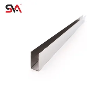 Pipa U baja tahan karat aluminium rel kaca Tempered profil baja struktural bentuk U galvanis baja terbentuk