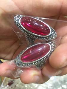 Bague en argent thaïlandais rétro en argent sterling 925 personnalisée avec pierres précieuses, agate rouge, anneaux en marcassite oxydés pour femmes - Product Image 6