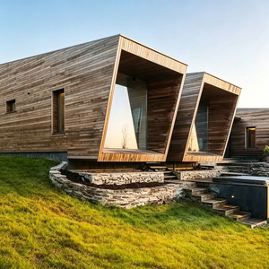Cabane préfabriquée de luxe à isolation haute performance SIPs pour Airbnb, complexe hôtelier, glamping, vie en milieu isolé, parc de vacances commercial - Product Image 1