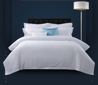 Ensemble de literie personnalisé de luxe extra doux 350TC blanc satiné grand format respirant moderne toutes saisons 4 pièces draps de lit et drap de couverture
