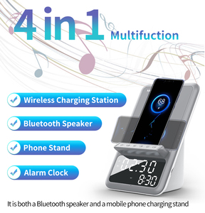 2024ชาร์จไร้สายแบบ4 in 1พร้อมลำโพงบลูทูธที่วางโทรศัพท์นาฬิกาปลุกลำโพงเพลงพร้อมไมค์ไร้สาย - Product Image 6