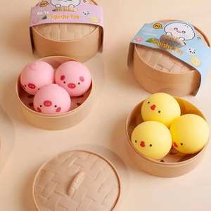 Jouet en plastique rouge simulé Char Siu Bao, jouet moelleux <span class=keywords><strong>à</strong></span> rebond lent, sans BPA, pour le soulagement du stress et le jeu sensoriel - Product Image 6