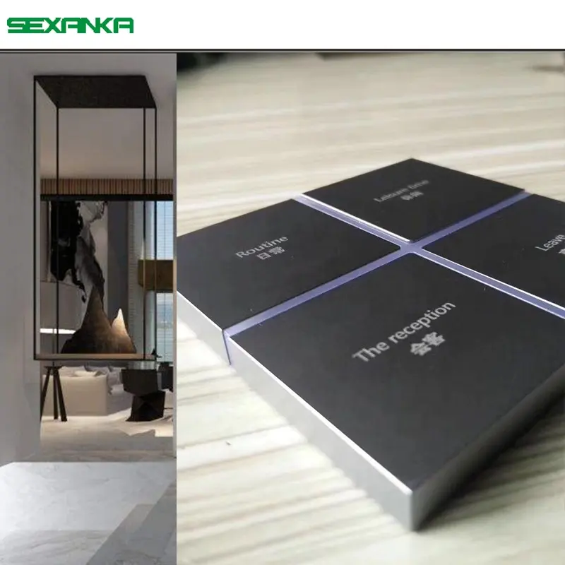 Sexankaスマートホームオートメーションシステムrs485ドライスイッチモジュラーパワーライトメタルタッチスマートウォールスイッチ