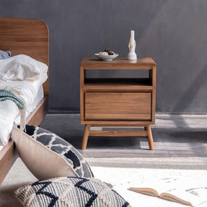 Imported Teak Solid Wood Nightstand Bedroom <b>Storage</b> Cabinet <b>Bedside</b> Cabinet Modern Minimalist Home Furniture - Product Image 2