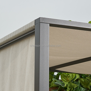 Moderno Hotel piscina playa muebles marco de aluminio al aire libre doble cama de día con cortinas y dosel - Product Image 5