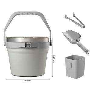 Seau à glace isotherme de 7 L avec couvercle en plastique et pince, pelle à glace pour cocktails, champagne, vin, bière - Product Image 2