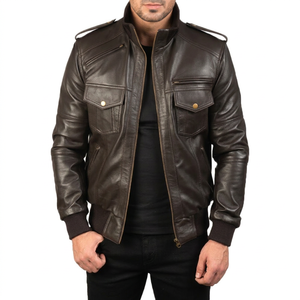 Motorcycle Leather <b>Jackets</b> <b>Men</b> Sleek Minimalist Stand Collar Coat Casual <b>Smart</b> Outerwear Genuine Leather <b>Jacket</b> <b>Men</b> - Product Image 1
