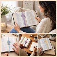 Marque-page en cuir PU avec bande élastique croisée, sangle de marque-page religieuse pour Bible, attache de page pour journal biblique, agenda, cadeau
