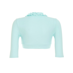 Viviblook C26TP273 T-shirt pour femme, nouveau modèle, col en V, boutonné, couleur unie, coupe ajustée, décontracté, crop top pour femme - Product Image 5