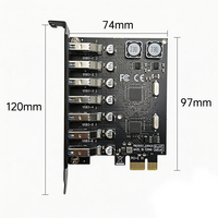 Kartu Ekspansi 7 Port PCIe ke USB 3.0 5Gbps Bus Powered Rear IO untuk PC Desktop Chipset NEC VIA