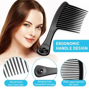 Grand peigne démêlant à dents larges, peigne à dents épaisses pour la douche, peignes de salon pour femmes et hommes, pour le coiffage des cheveux - Product Image 5