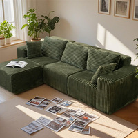 Canapé modulaire convertible en forme rectangulaire en tissu compressé avec rembourrage en mousse moulée