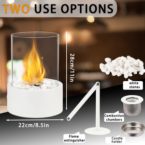 Cheminée de table portable blanche grande cheminée ronde en gel de verre <span class=keywords><strong>bio</strong></span> éthanol pour décor de table à manger - Product Image 3
