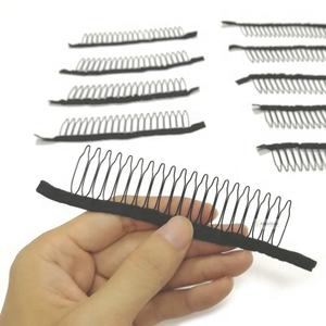 Длинная расческа для парика с 20 зубцами, черные проволочные зажимы, полный парик на сетке, расчески, защелка, головной убор, аксессуары, инструменты для укладки - Product Image 1