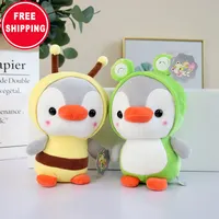 Muñeco de peluche de pingüino de dibujos animados, muñeco de peluche de pingüino pequeño, venta al por mayor, envío gratis