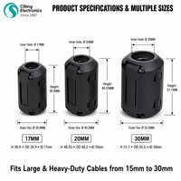 Noyau de ferrite NiZn à clipser, à faible DCR, pour blindage EMI large bande, certifié ROHS/REACH, pour équipement industriel et machines-outils