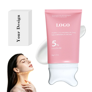 Innovation coréenne en matière de soins de la peau : Crème raffermissante pour le cou PDRN + Outil d'auto-massage – Lisse les rides, définit la ligne du visage - Product Image 1