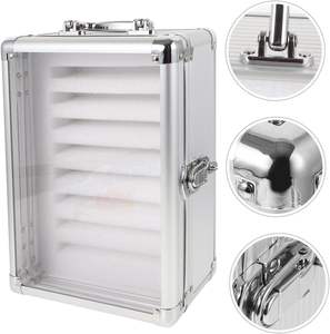 Elegante Caja de Almacenamiento para Teléfonos Celulares con Asa, de Aluminio Transparente, para Oficina y Escuela, con Cerradura - Product Image 4