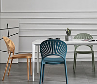 Chaises Plastiques empilables modernes, Design de Chaises en plastique blanc noir