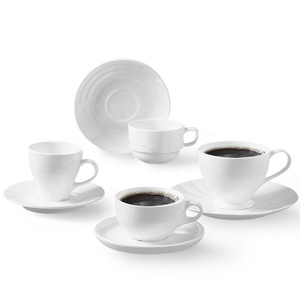 Tazze e piattini da Cappuccino in porcellana tazze da 6 once per tazze da caff<span class=keywords><strong>è</strong></span> Latte moka e t<span class=keywords><strong>è</strong></span> Demitasse - Product Image 1