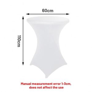 Elastic <b>Round</b> White Cover <b>Folding</b> <b>Table</b> Cocktail Party Spandex Tablecloth for Sale - Product Image 3